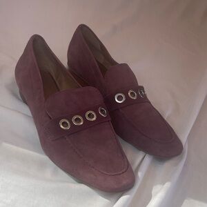 Bernardo Jaden Suede Loafer Eggplant Purple Burgundy Wine Size 9